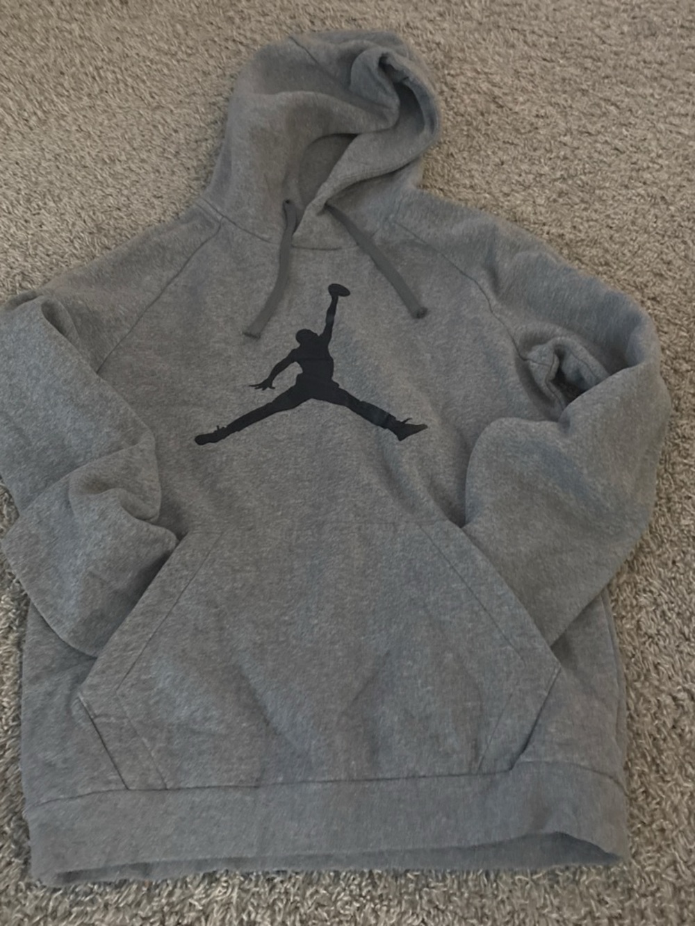 Jordan Gray Hoodie with Black Jumpman Logo